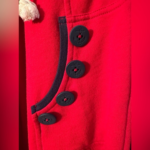 ANTHROPOLOGIE Sunday Mon M Coastal Red Hoodie Ribbon Bow Bell Sleeve Rope String - Picture 4 of 16